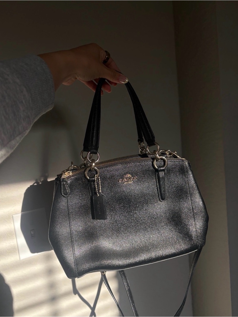 Coach Black Leather Carryall - Picture 7 of 7